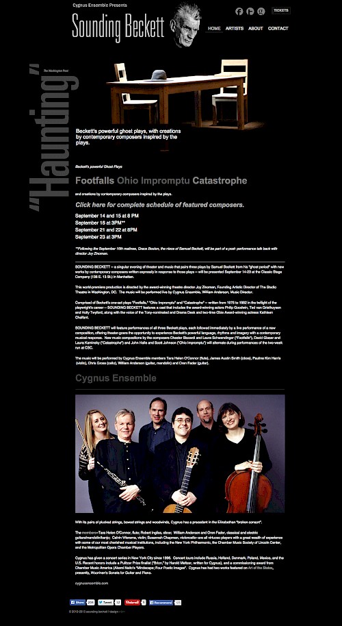 Sounding Beckett, Website and Showbill